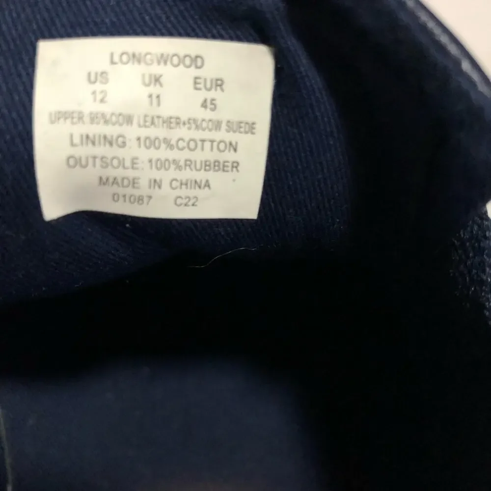 Polo Ralph Lauren longwood blue cowhide leather suede lace up sneakers mens 12